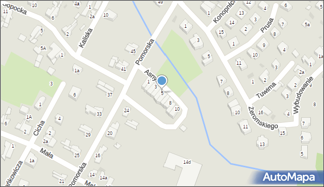 Gryfice, Asnyka Adama, 5, mapa Gryfice