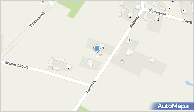 Janów, Astrowa, 8, mapa Janów