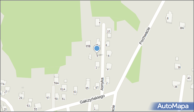 Jastrzębie-Zdrój, Asnyka Adama, 3, mapa Jastrzębie-Zdrój
