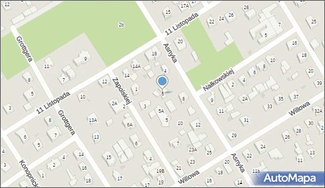 Józefów, Asnyka Adama, 6, mapa Józefów