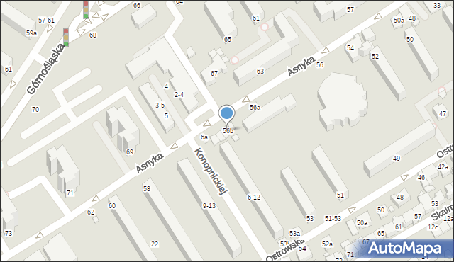 Kalisz, Asnyka Adama, 56b, mapa Kalisza