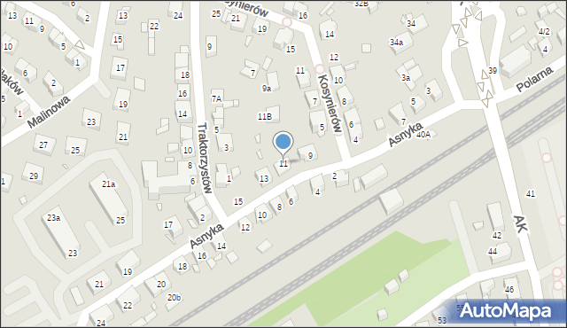 Katowice, Asnyka Adama, 11, mapa Katowic