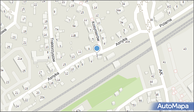 Katowice, Asnyka Adama, 2, mapa Katowic
