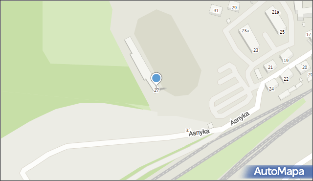 Katowice, Asnyka Adama, 27, mapa Katowic