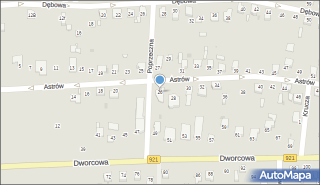 Knurów, Astrów, 26, mapa Knurów