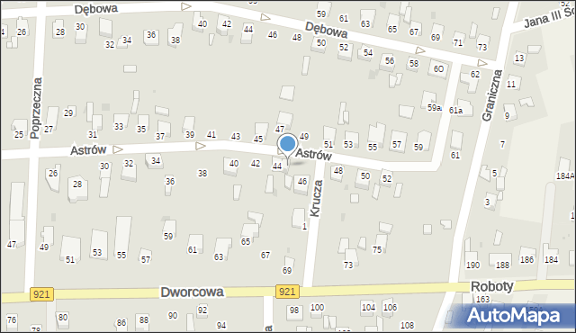 Knurów, Astrów, 44a, mapa Knurów