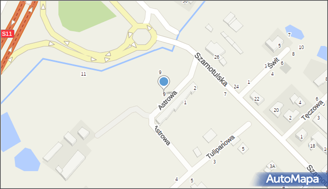 Kobylniki, Astrowa, 9, mapa Kobylniki
