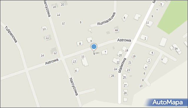 Kolbuszowa, Astrowa, 9, mapa Kolbuszowa