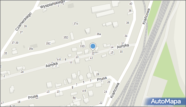Koluszki, Asnyka Adama, 12, mapa Koluszki