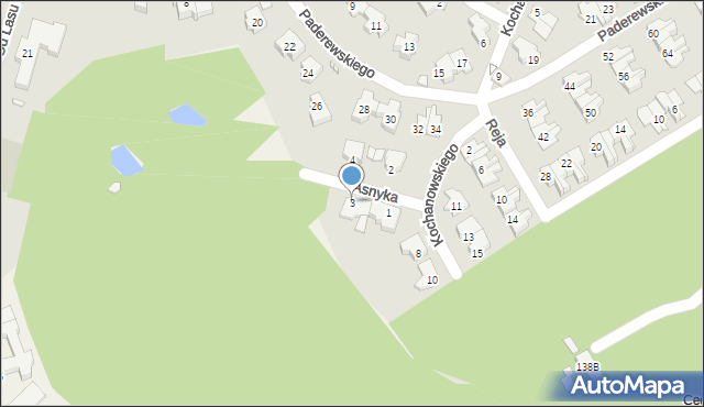 Konstancin-Jeziorna, Asnyka Adama, 3, mapa Konstancin-Jeziorna
