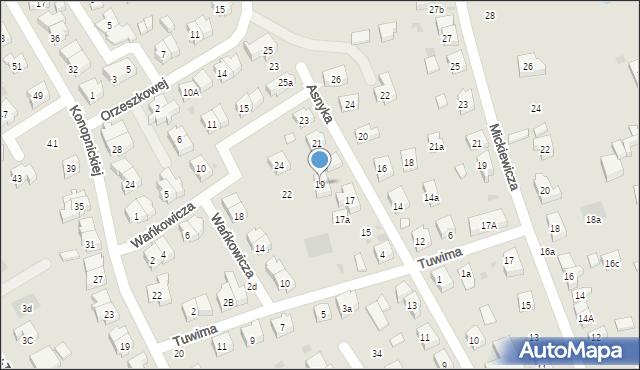 Kościerzyna, Asnyka Adama, 19, mapa Kościerzyna