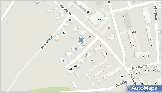 Kostrzyn nad Odrą, Asfaltowa, 11g, mapa Kostrzyn nad Odrą