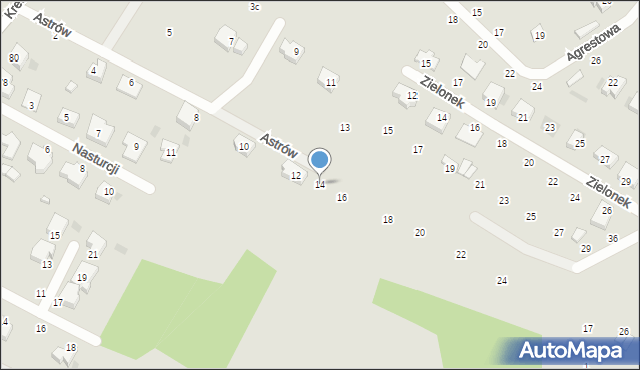 Koszalin, Astrów, 14, mapa Koszalina