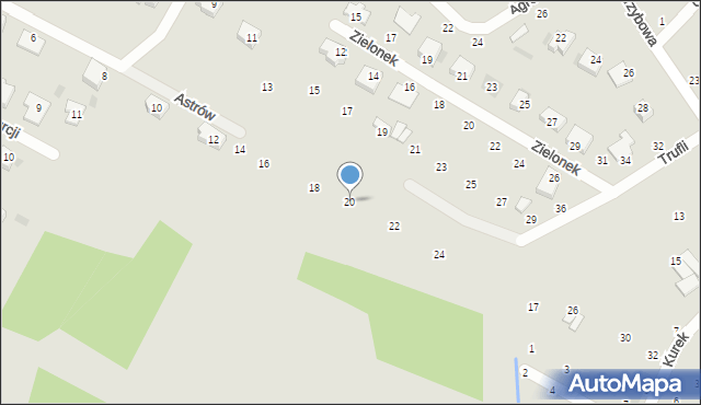 Koszalin, Astrów, 20, mapa Koszalina