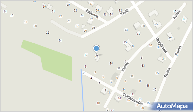 Koszalin, Astrów, 26, mapa Koszalina