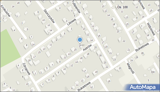 Kozy, Astrów, 17, mapa Kozy