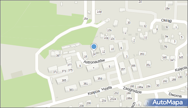 Kraków, Astronautów, 14, mapa Krakowa