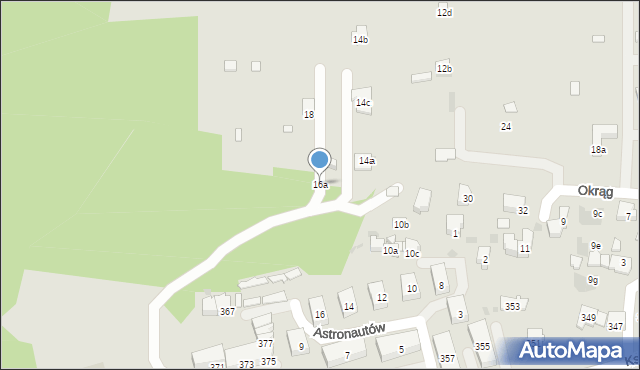 Kraków, Astronautów, 16a, mapa Krakowa
