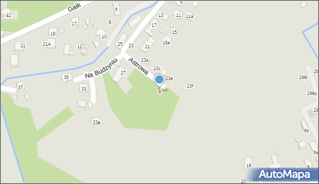 Kraków, Astrowa, 4, mapa Krakowa