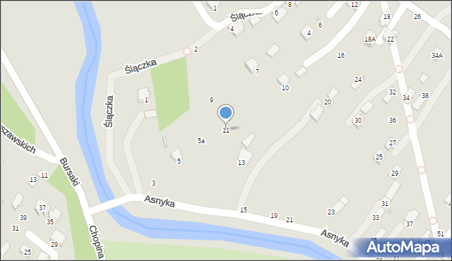 Krosno, Asnyka Adama, 11, mapa Krosna