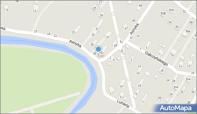 Krosno, Asnyka Adama, 43, mapa Krosna