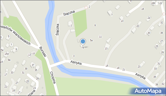 Krosno, Asnyka Adama, 5, mapa Krosna