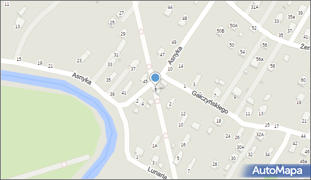 Krosno, Asnyka Adama, 8, mapa Krosna