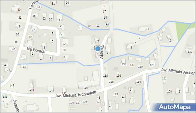 Leśna, Astrowa, 1, mapa Leśna