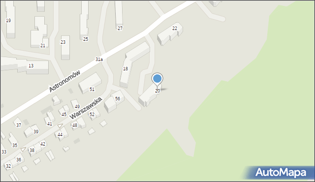 Lidzbark Warmiński, Astronomów, 20, mapa Lidzbark Warmiński