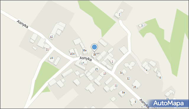 Ligota Książęca, Asnyka Adama, 38, mapa Ligota Książęca