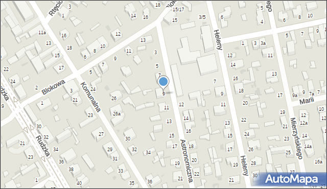 Łódź, Astronomiczna, 9, mapa Łodzi