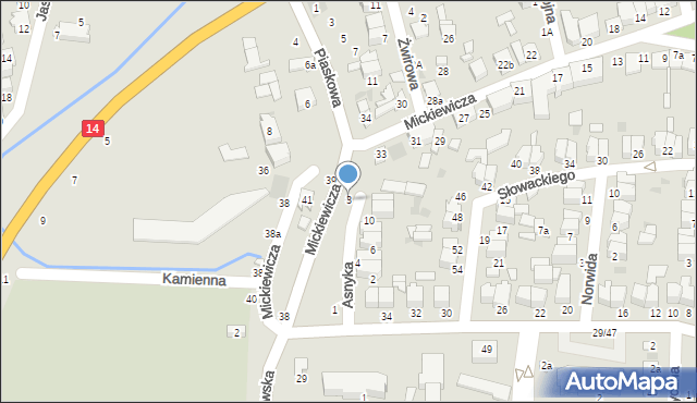 Łowicz, Asnyka Adama, 3, mapa Łowicza