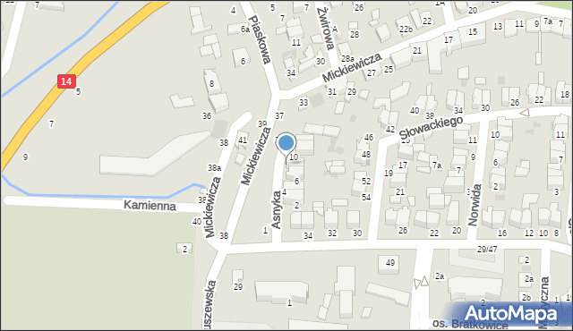 Łowicz, Asnyka Adama, 8, mapa Łowicza