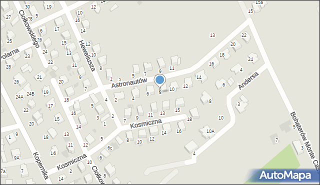 Lubartów, Astronautów, 8, mapa Lubartów