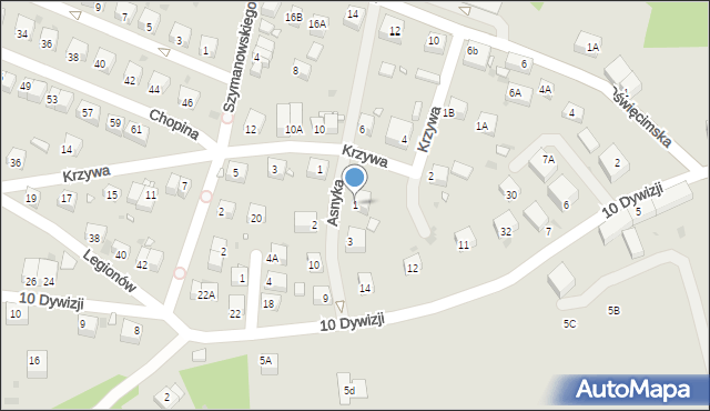 Lwówek Śląski, Asnyka Adama, 1, mapa Lwówek Śląski