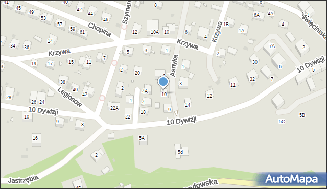 Lwówek Śląski, Asnyka Adama, 10, mapa Lwówek Śląski