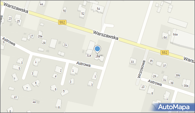 Łysomice, Astrowa, 19a, mapa Łysomice