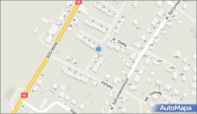 Malbork, Asnyka Adama, 14, mapa Malborka