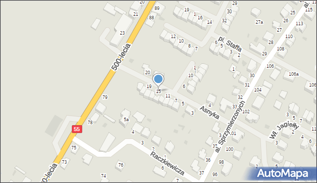 Malbork, Asnyka Adama, 15, mapa Malborka