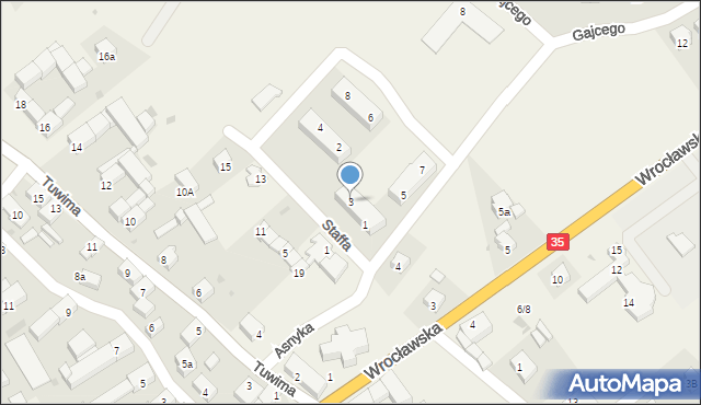 Marcinowice, Asnyka Adama, 3, mapa Marcinowice