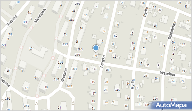 Miasteczko Śląskie, Asnyka Adama, 9, mapa Miasteczko Śląskie