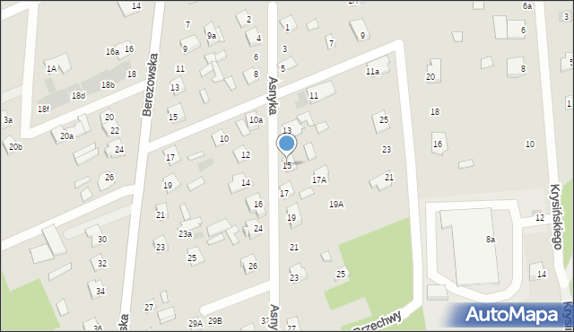 Międzyrzec Podlaski, Asnyka Adama, 15, mapa Międzyrzec Podlaski