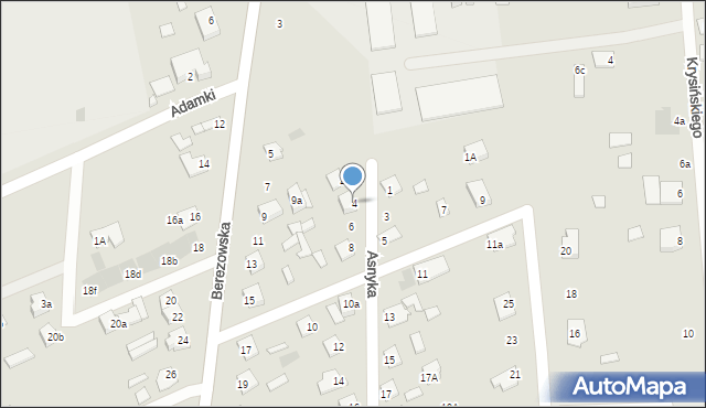 Międzyrzec Podlaski, Asnyka Adama, 4, mapa Międzyrzec Podlaski