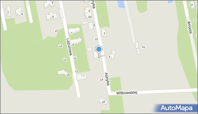 Milanówek, Asnyka Adama, 12, mapa Milanówek