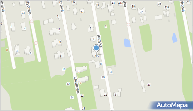 Milanówek, Asnyka Adama, 6A, mapa Milanówek