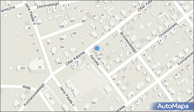 Myszków, Asnyka Adama, 4A, mapa Myszków