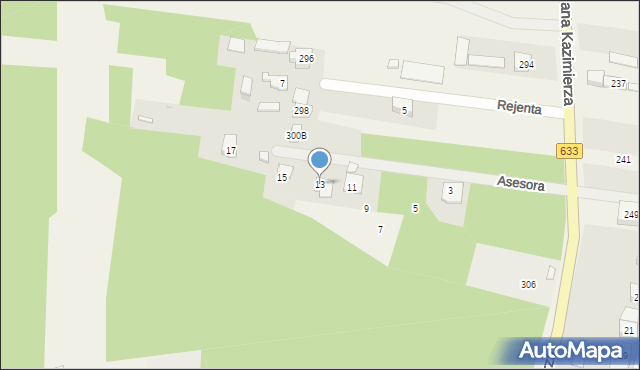 Nieporęt, Asesora, 13, mapa Nieporęt