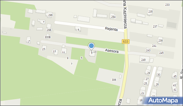 Nieporęt, Asesora, 3, mapa Nieporęt