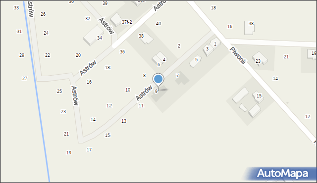 Nowe Bielice, Astrów, 9a, mapa Nowe Bielice