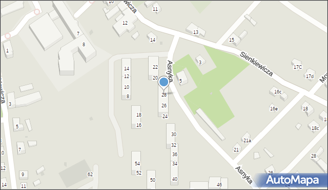 Nowogrodziec, Asnyka Adama, 28, mapa Nowogrodziec